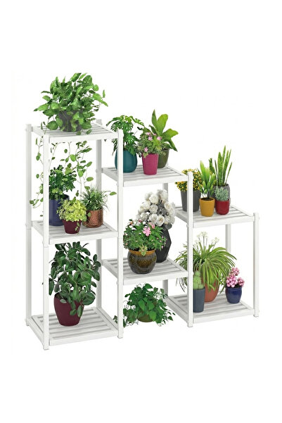 UNİBOX Raft Metalic pentru Flori, Model Scara, 6 Niveluri de Depozitare, Rezi...