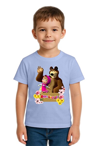 SEDİRLİ Tricou unisex pentru copii Masha și Ursul cu imprimeu bumbac bucăți d...
