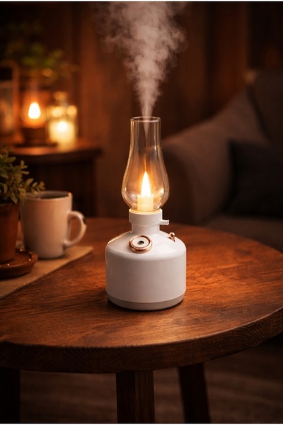 Home Gaz Lambası Tasarım Hava Nemlendirici- Nostaljik Şarjlı Gece Lambası Dek...