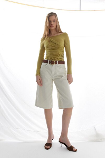 MARKALİSTE High Waist Bermuda Shorts Stone