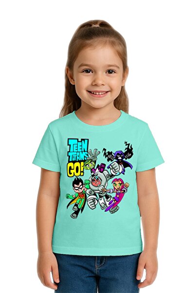 SEDİRLİ تي شيرت للأطفال من الجنسين Teen Titans Go مطبوع مصنوع من قماش قطني مم...