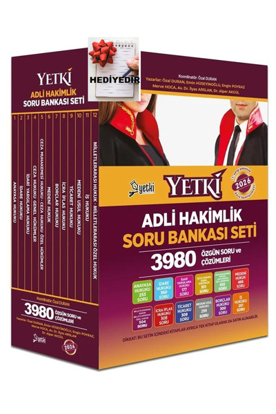 Yetki Yayıncılık Yetki Yayınları 2026 Adli Hakimlik Soru Bankası Seti ( NOT D...