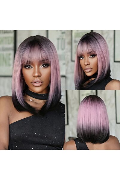 animis beauty Perucă violet-neagră, fibră sintetică premium cu aspect elegant...