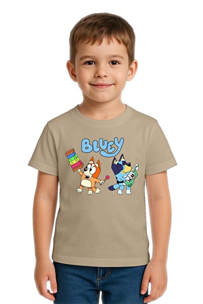 SEDİRLİ تي شيرت للأطفال من الجنسين من Bluey مطبوع مصنوع من قماش قطني ممشط قطن...