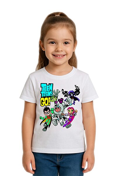 SEDİRLİ تي شيرت للأطفال من الجنسين Teen Titans Go مطبوع مصنوع من قماش قطني مم...