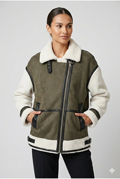OEM Oversized Shearling Jacket – Ένα Μέγεθος, Premium Style Khaki
