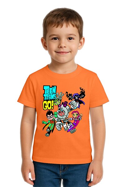 SEDİRLİ تي شيرت للأطفال من الجنسين Teen Titans Go مطبوع مصنوع من قماش قطني مم...