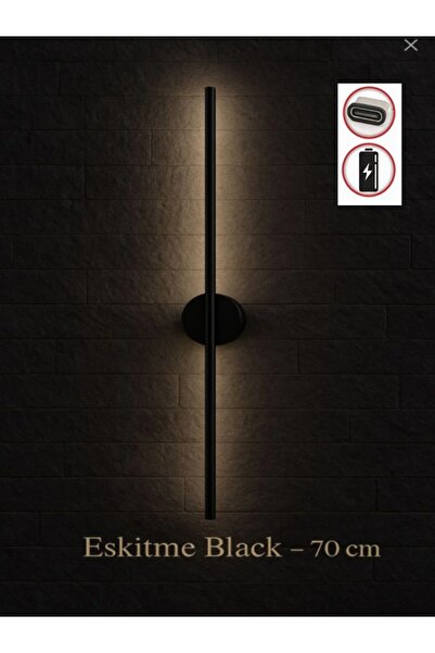 ST LİGHTİNG siyah Modern Dekoratif Led Duvar Aplik 70 Cm Günışığı 1 Adet ( TY...