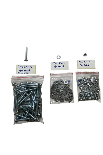 Tuna M4X35mm YILDIZ SİLİNDİR BAŞLI METRİK VİDA --VİDA 50 ADET -SOMUN 50 ADET-...