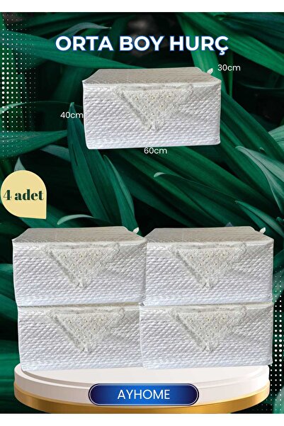 AYHOME 4 Adet Ekru Renk Kapitone Saten Yastık Hurcu 60 X 40 X 30 CM