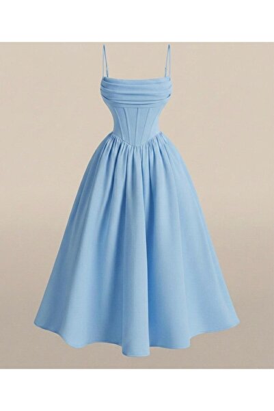 EURO Midi boy drapeli elbise