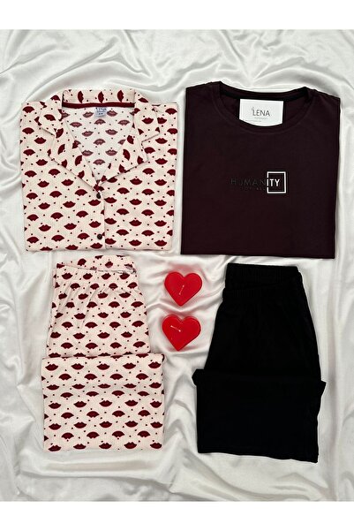 Lena Homewears Καθημερινό Άνετο Σετ Πιτζάμες για Ζευγάρια (ΣΕΤ 2 ΤΕΜΑΧΙΩΝ)