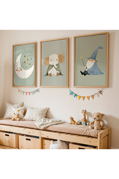 Artiera Σετ ζωγραφικής 3 τεμαχίων Moon Elephant Magician για Παιδικό Δωμάτιο ...
