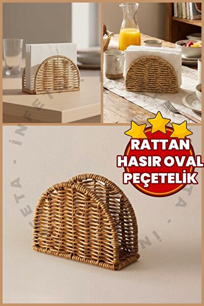 İnfeta Ovalni držač za salvete od ratana, držač za salvete za stol