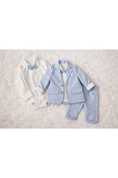 Babexi Erkek Bebek Papyonlu Ceketli Şık Takım 6-18 Ay