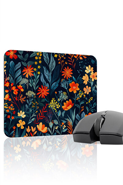 mousepad bastir لوحة ماوس ألعاب مطاطية مخيطة بنقوش زهور مانع للانزلاق V3 - 22...
