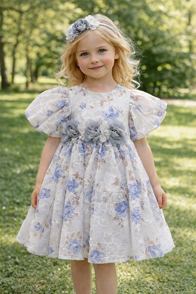 Tarz Çocuk فستان الأميرة للفتيات بنقشة زهور تول قطع للأعمار من 2-6 سنوات - من...