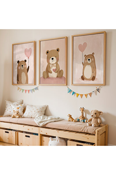 Artiera Σετ ζωγραφικής 3 τεμαχίων Teddy Bear Hearts για κοριτσίστικο δωμάτιο ...