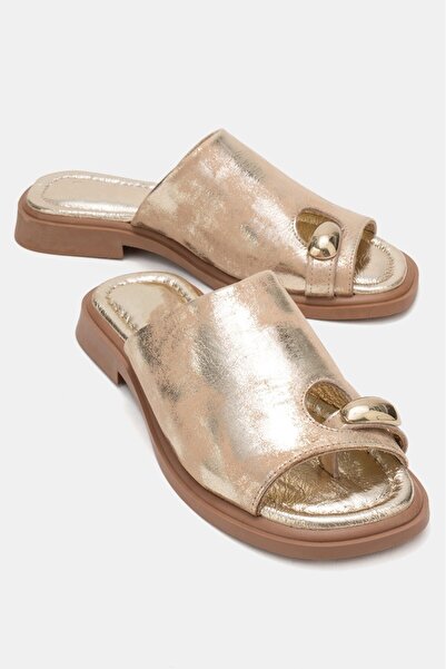 PASSAGE SHOES Women's Genuine Leather Parmak Arlas Buckled Slipper 6349 Dore