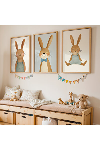Artiera Σετ ζωγραφικής για παιδικό δωμάτιο με ξύλινο πλαίσιο 3 τεμαχίων Cute ...