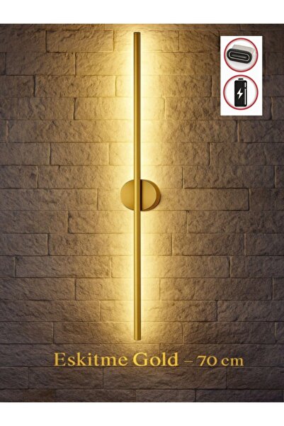 ST LİGHTİNG GOLD Modern Dekoratif Led Duvar Aplik 70 Cm Günışığı ESKİTME 1 Ad...