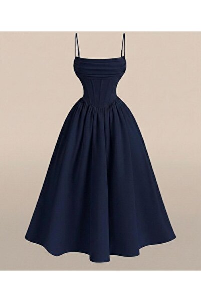 EURO Midi boy drapeli elbise