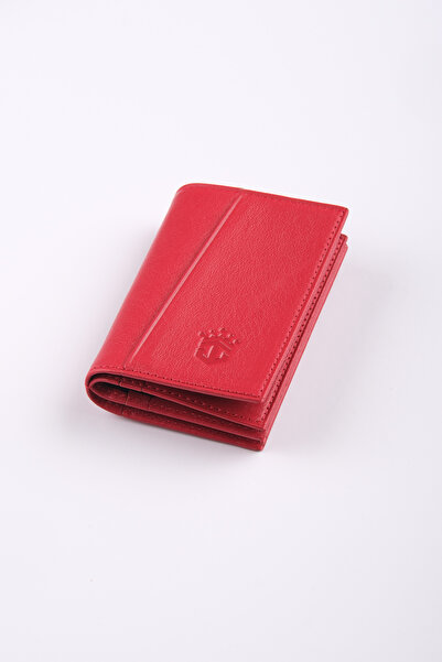 Ancora Leather Genuine Leather Minimum Card Holder -26206-Red