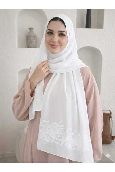 Veil Designer Two-layered veil with rose embroidery on both ends. 190*60