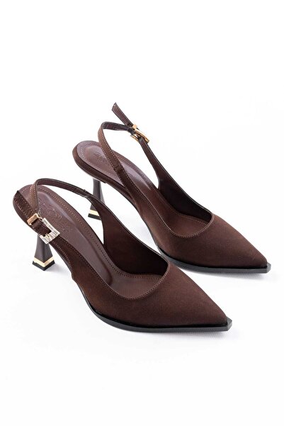 Griffa Women's Evening Dress Shoes Gold Buckled Pointed Toe 9cm Heels