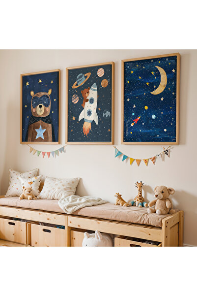 Artiera Σετ ζωγραφικής για παιδικό δωμάτιο με ξύλινο πλαίσιο, με θέμα τον ήρω...