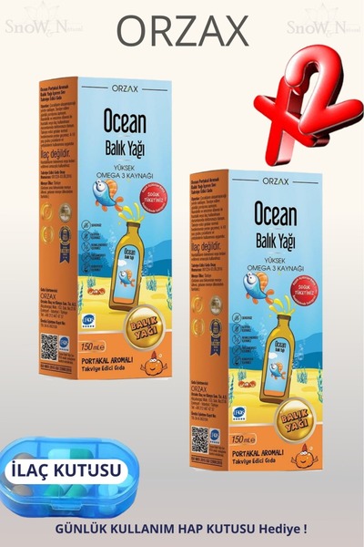 Ocean Çocuklar İçin Portakal Aromalı Şeker İlavesiz Balık Yağı 150 ml 2 ADET ...