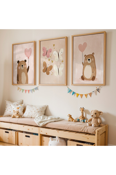 Artiera Σετ ζωγραφικής 3 τεμαχίων με ξύλινο πλαίσιο για κοριτσίστικο δωμάτιο ...