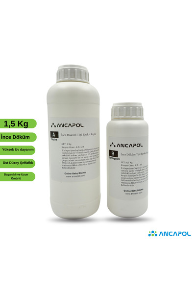 Ancapol Ultra Şeffaf Hobi Epoksi Epoxy Reçine İnce Döküm 1,5kg