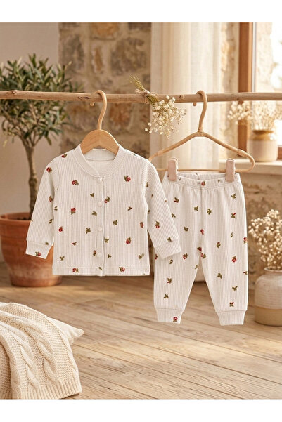 Yumak Bebek Ürünleri Çiçekli Organik Pamuklu Yenidoğan Kız Bebek İkili Takım ...
