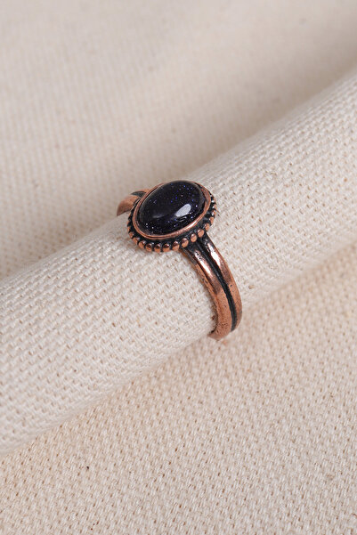 Süspüs Accessories خاتم النجم الأسود مرصّع بالأحجار من النحاس