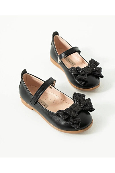 kidstalya Sparkling Bow Detail child Ballet Flats - black