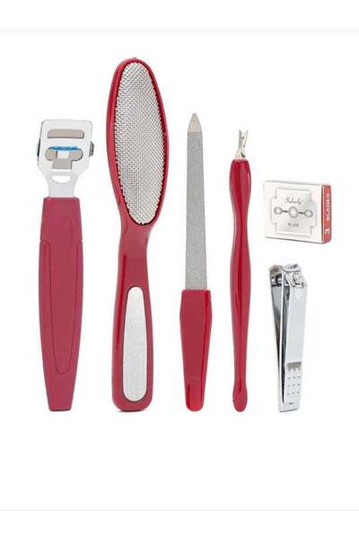 Femmelogy مجموعة احترافية للعناية بالقدمين والأظافر مكونة من 6 قطع مع مبرد لل...