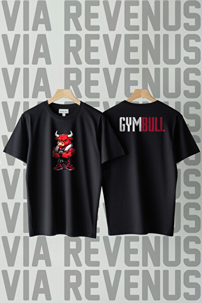 Vordevia Gym Bull Printed Crew Neck Loose Fit 100% Cotton Unisex Tshirt