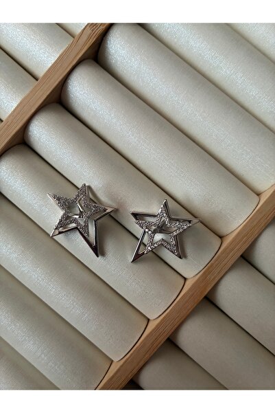 ARİ TAKI 3D Star Steel Earrings