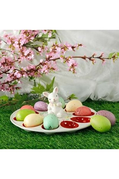 OEM Red Ceramic Bunny Holder for 10 Easter Eggs Ø25 x 10 cm