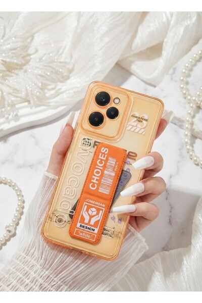 AKSEFİZZ Poco X5 Pro 5g Colorful Protective Soft Transparent Case with Stand