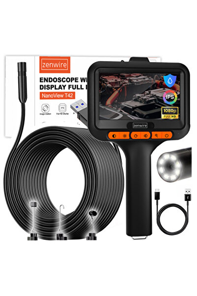 zenwire Endoscop Zenwire® T40, Cablu 5 m, Ecran IPS 4.3”, Camera 2 Mpix Ø8 mm...