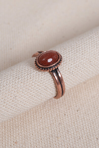 Süspüs Accessories Copper Ring with Agate Stone