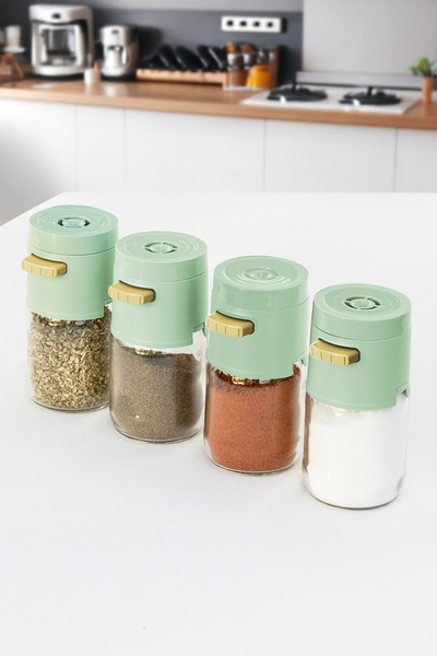 moontime alaçatı Ayarlı Gramajlı Çok Amaçlı Tuzluk ve Baharatlık Seti, Siyah,...