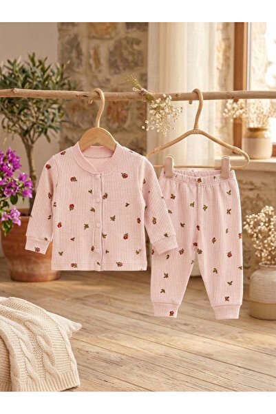 Yumak Bebek Ürünleri Çiçekli Organik Pamuklu Yenidoğan Kız Bebek İkili Takım ...