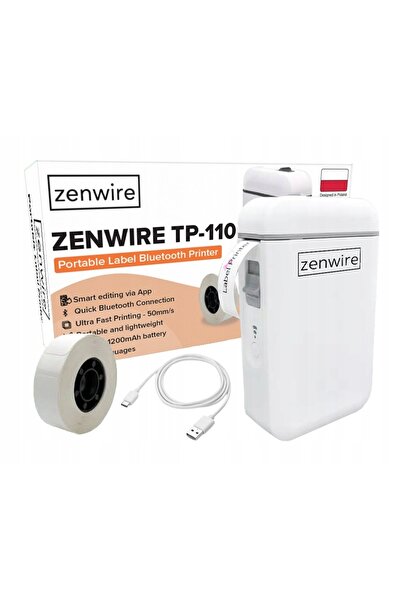 zenwire Mini Imprimanta Portabila Zenwire® TP-110, 50 mm/s, 203 DPI, Baterie ...