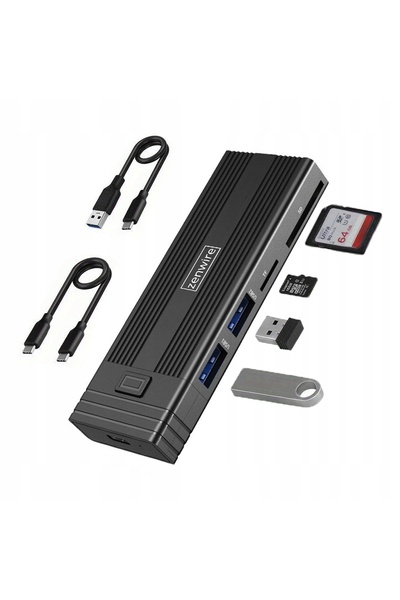 zenwire HUB Rack Extern Disk Zenwire® HUB63, 7-in-1, SSD M.2 NVMe PCIe/SATA (...