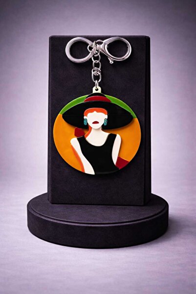 mdm style Colorful Acrylic Bag Charm with Female Figure Keychain
