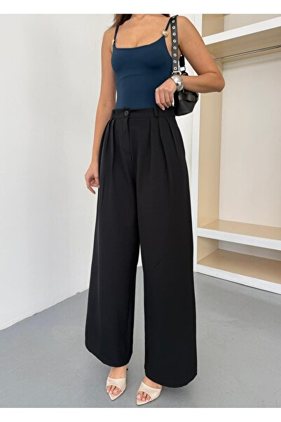 QUASAR Fashion بنطلون باليزو ثلاثي الطيات من NEW SEASON منسوج MAŞ BOL قصة ساق...