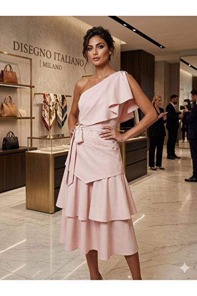 Pyramid masterpieces Women's one-shoulder dress